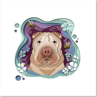 Shar Pei in the woods Posters and Art